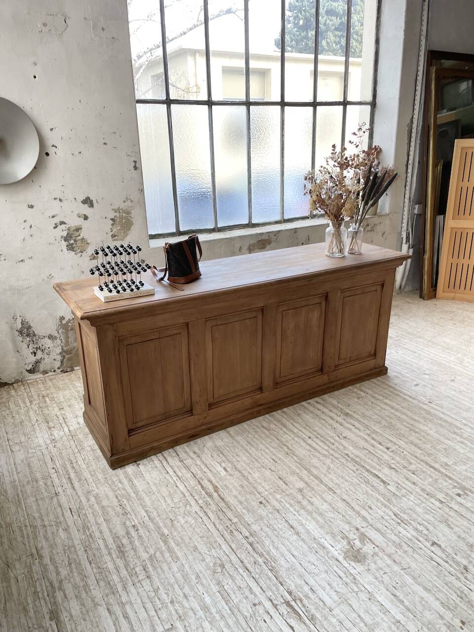 2m pine counter or central island with storage