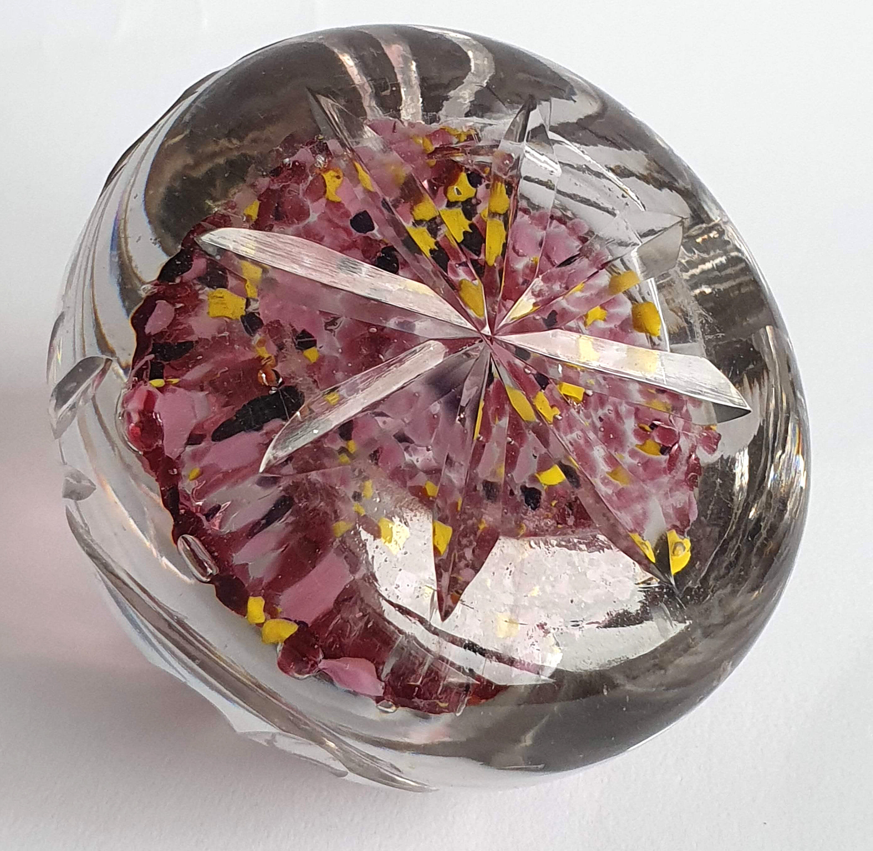 Cut crystal paperweight sulphide