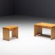 Pine Stool selected by Charlotte Perriand for Méribel, France, 1960s