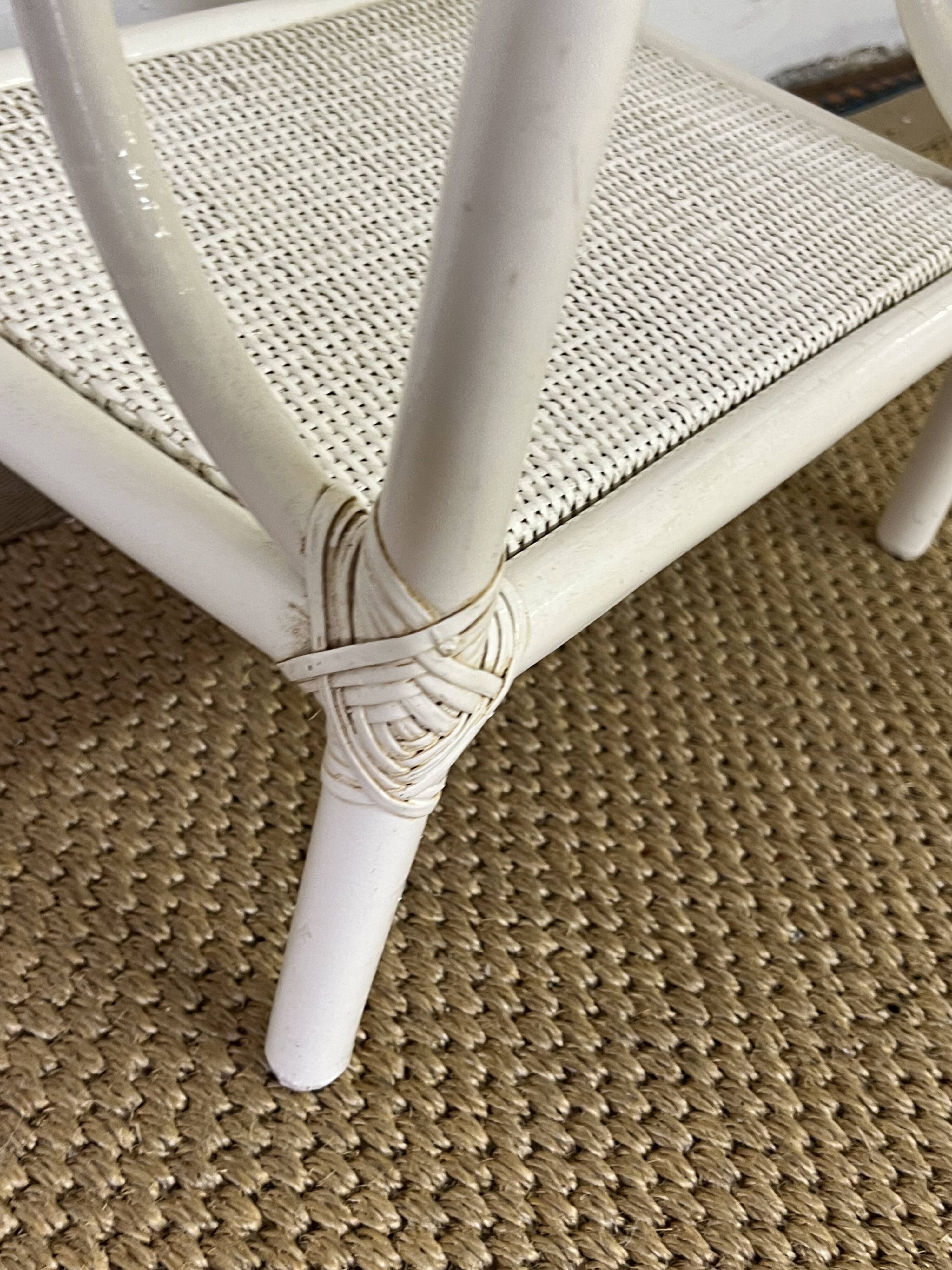 Vintage rattan side table / bedside table