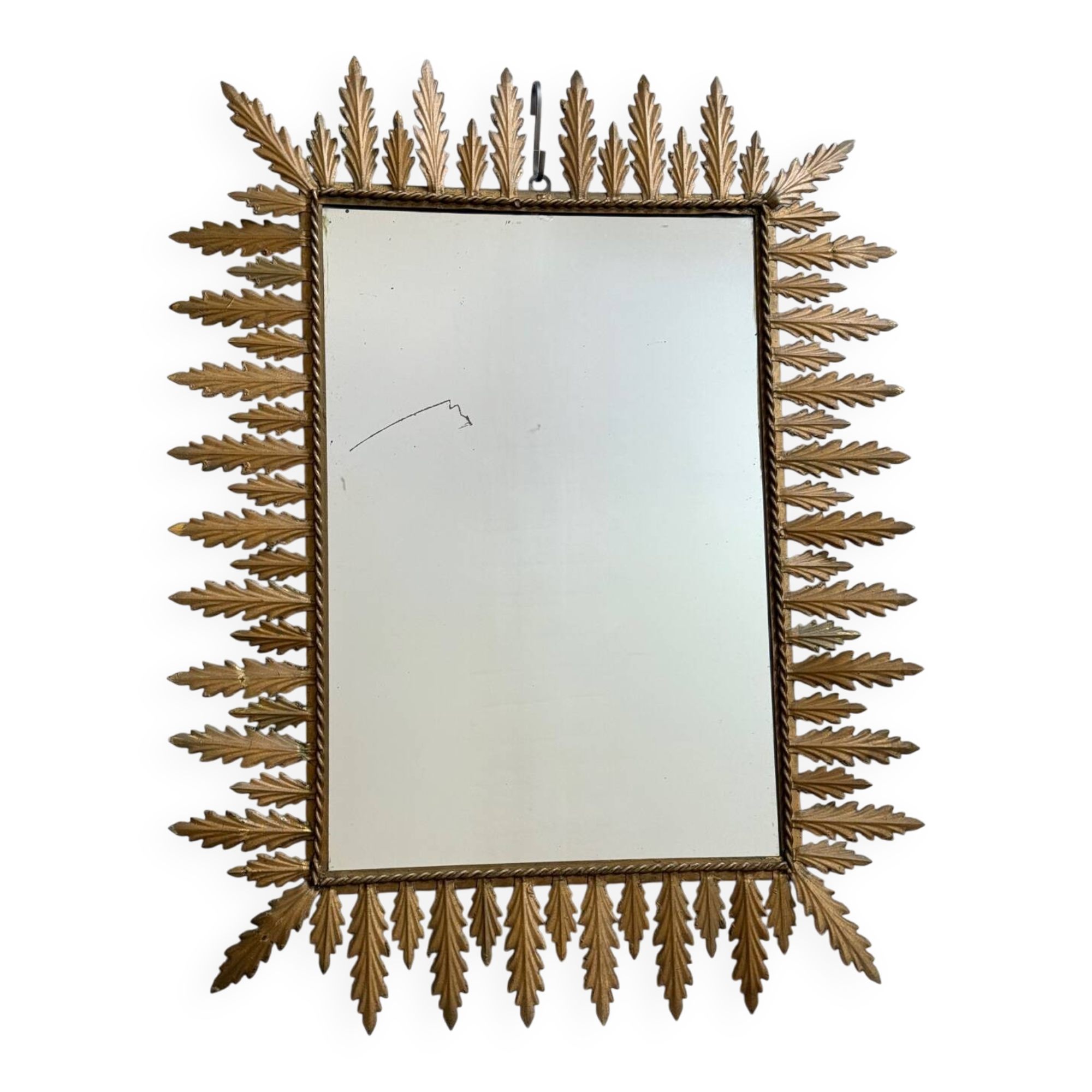 Rectangular sun mirror from the 1950s Italy