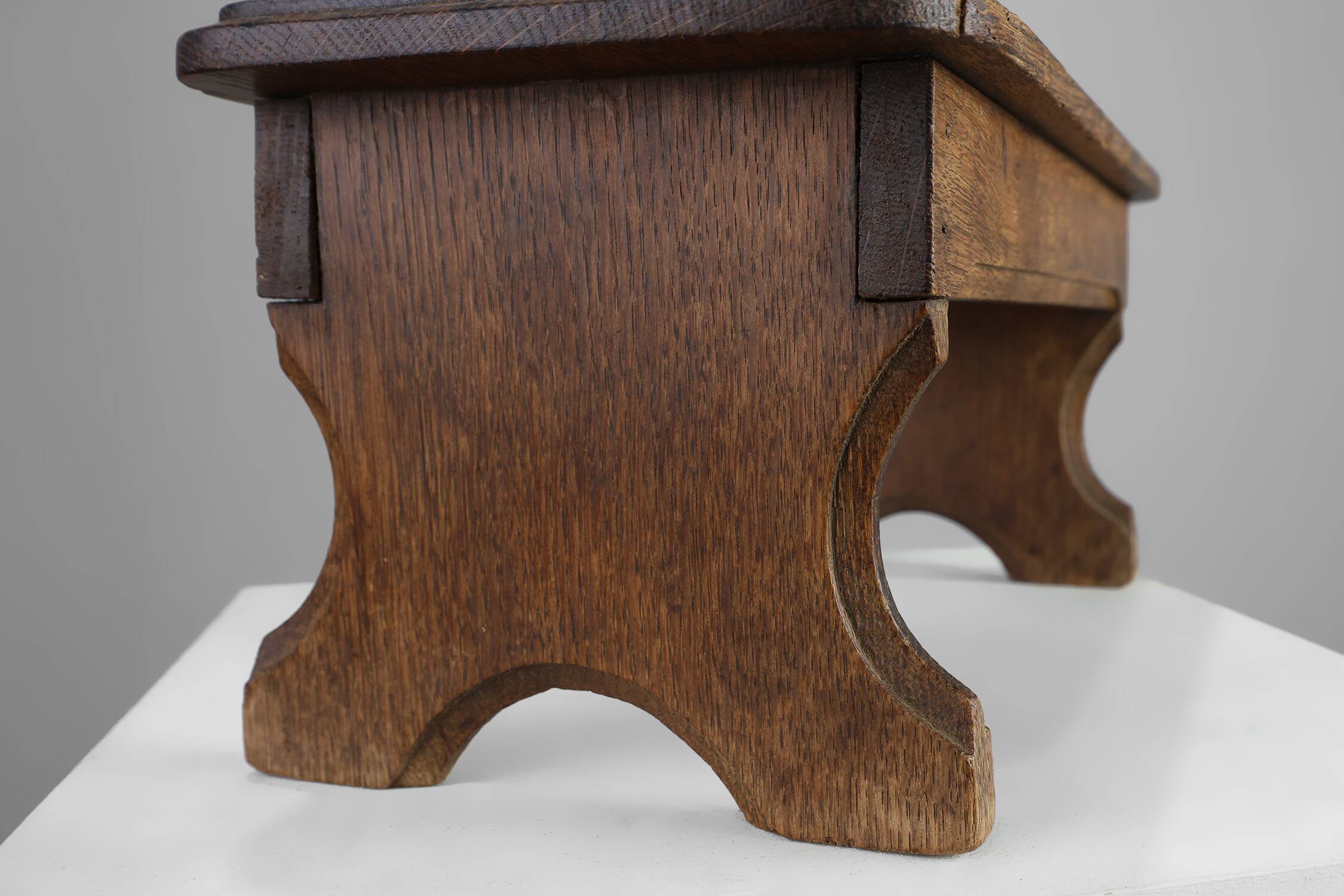 French Provincial Small 19th century rustic oak bench, France