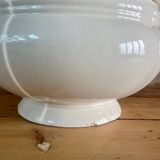 White iron earth soup tureen Sarreguemines