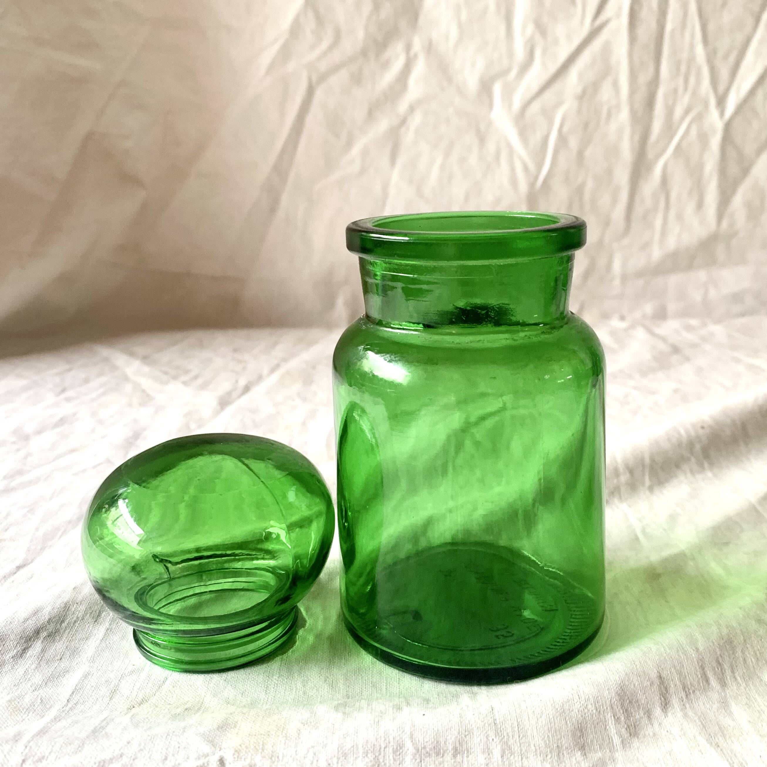 Lot de 6 pots d'apothicaire en verre