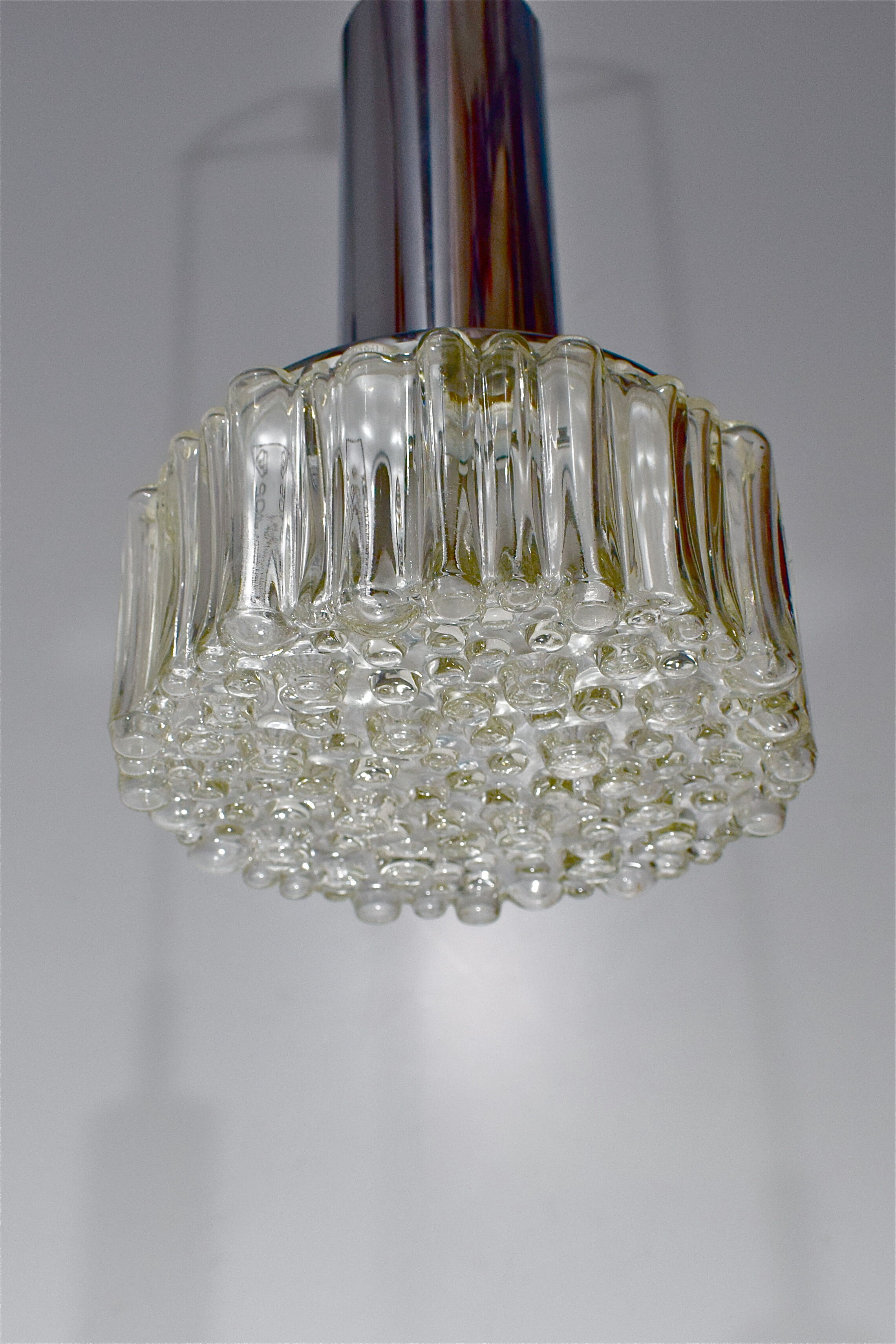 Lustre waterfall 3 glass and chrome suspensions