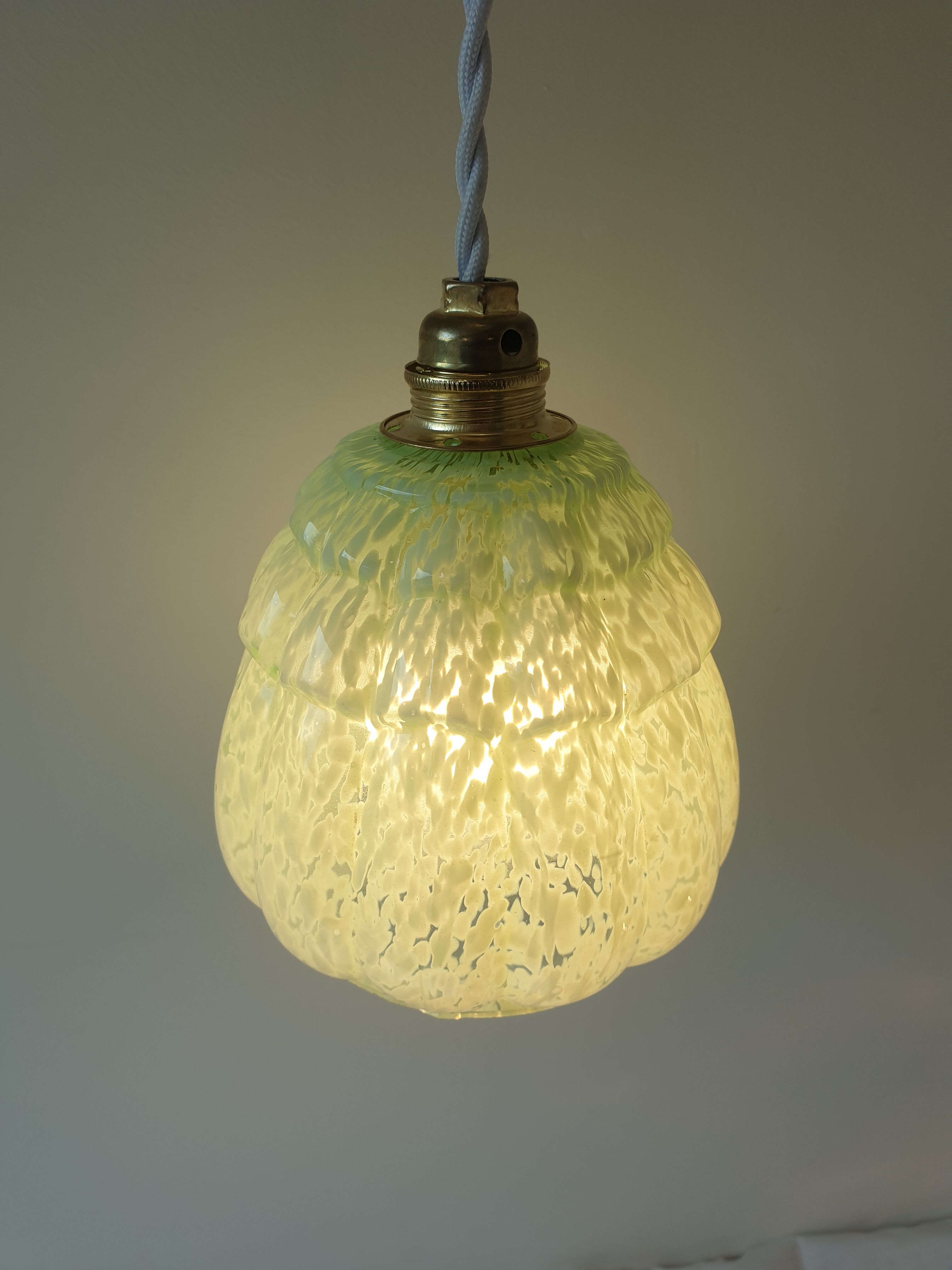 Balladeuse lamp glass of clichy green year 1940
