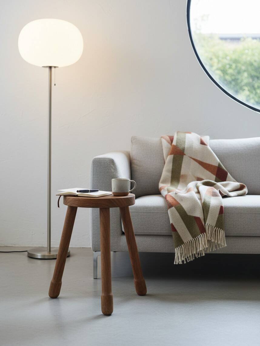 Tabouret tripode en bois massif  Années 50/60