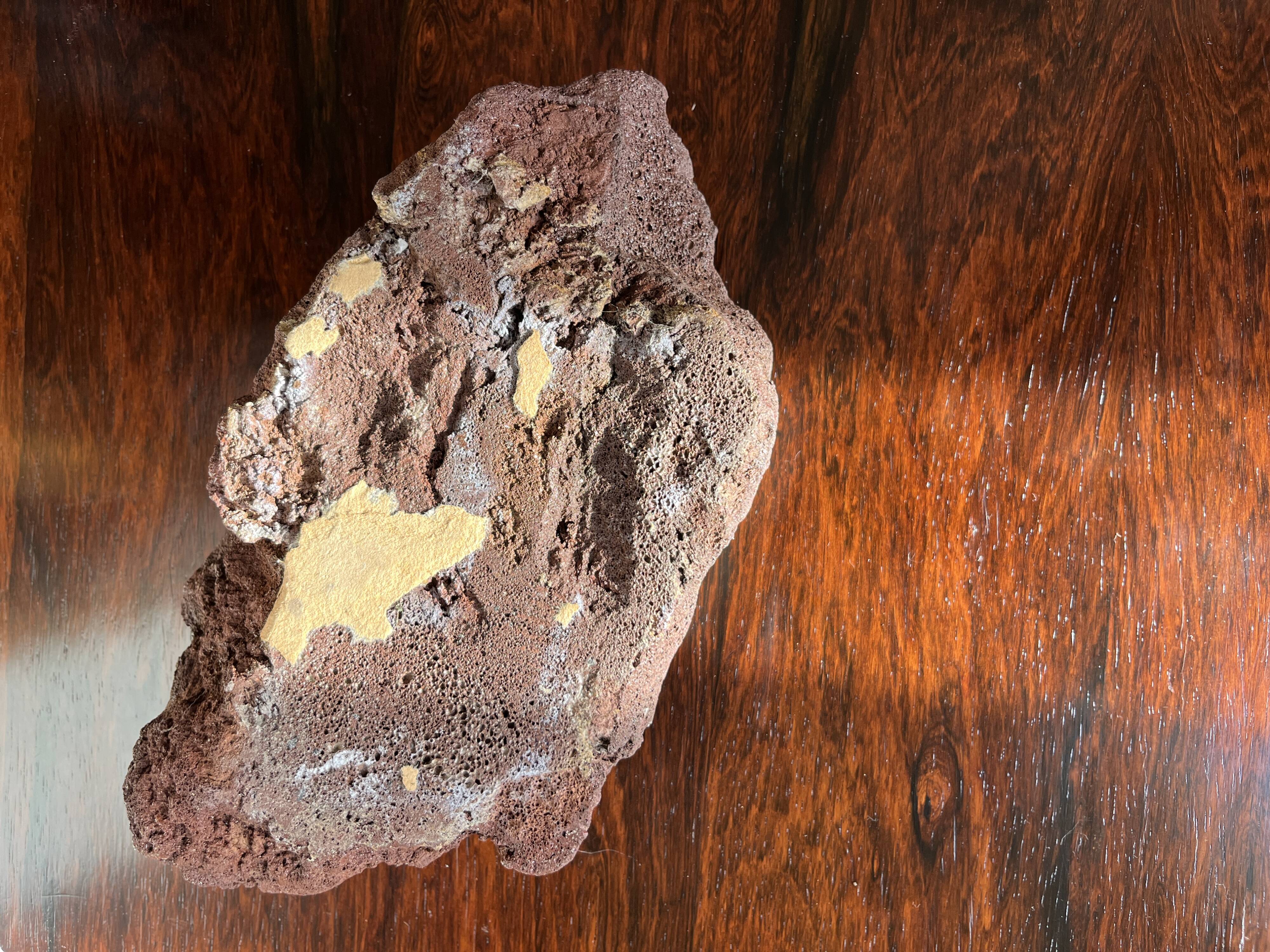 Brutalist vintage enameled volcanic lava trinket dish