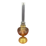 Oil lamp, cathedral glass old pink 48 cm