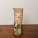 Antique Legras vase – Brown smoked glass with gilded floral enamel – Art Nouveau