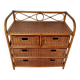 Commode vintage en rotin 4 tiroirs-esprit bohème-bord de mer