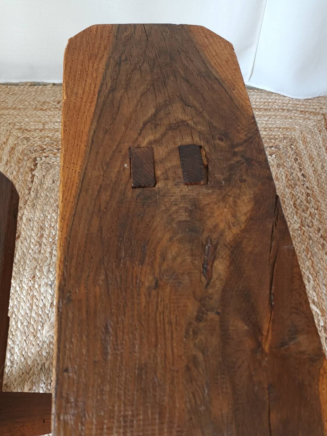 Pair of old oak country benches
