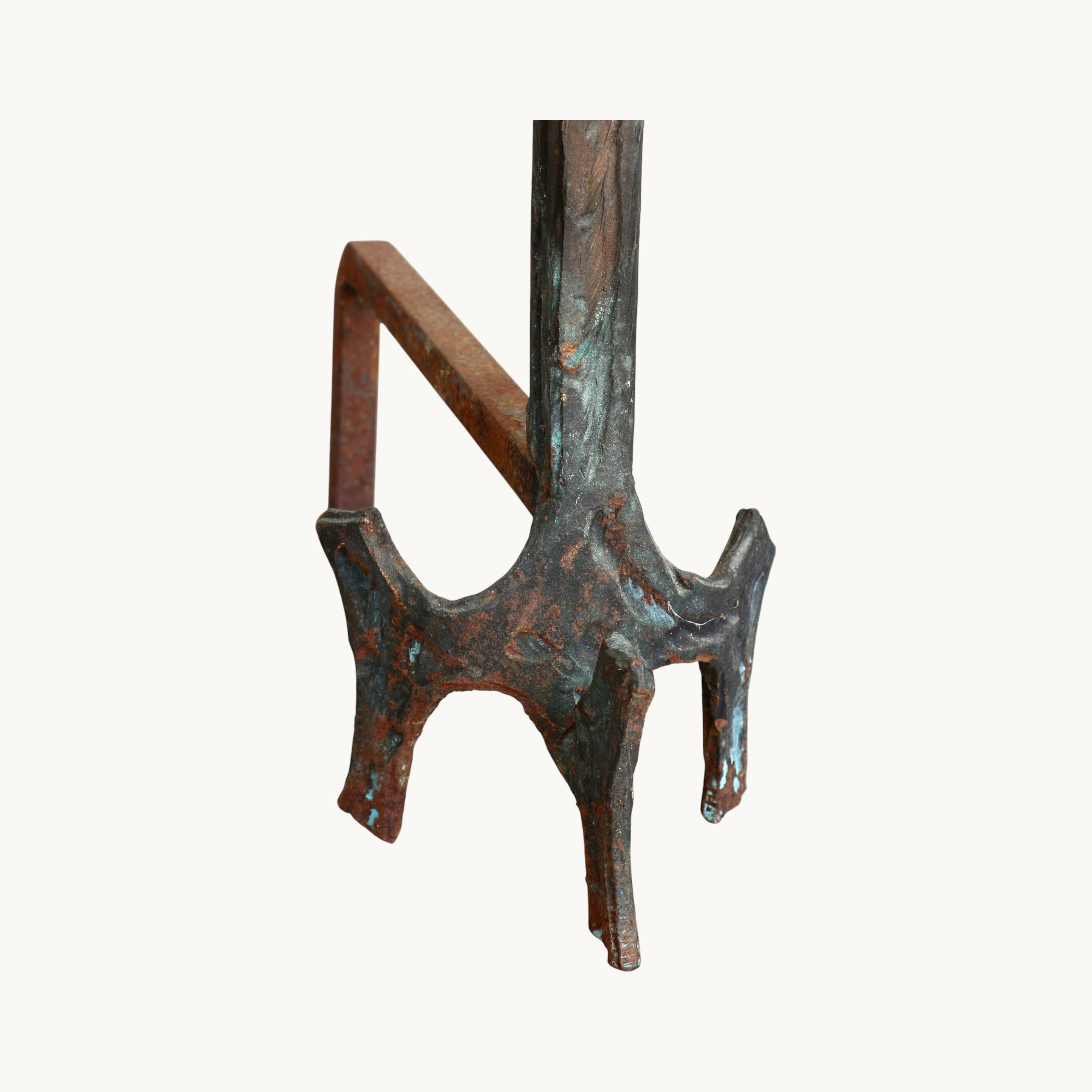 A pair of andirons, Italy 1950s.