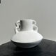 Artisanal terracotta vase painted white with double handles H:16 D:20