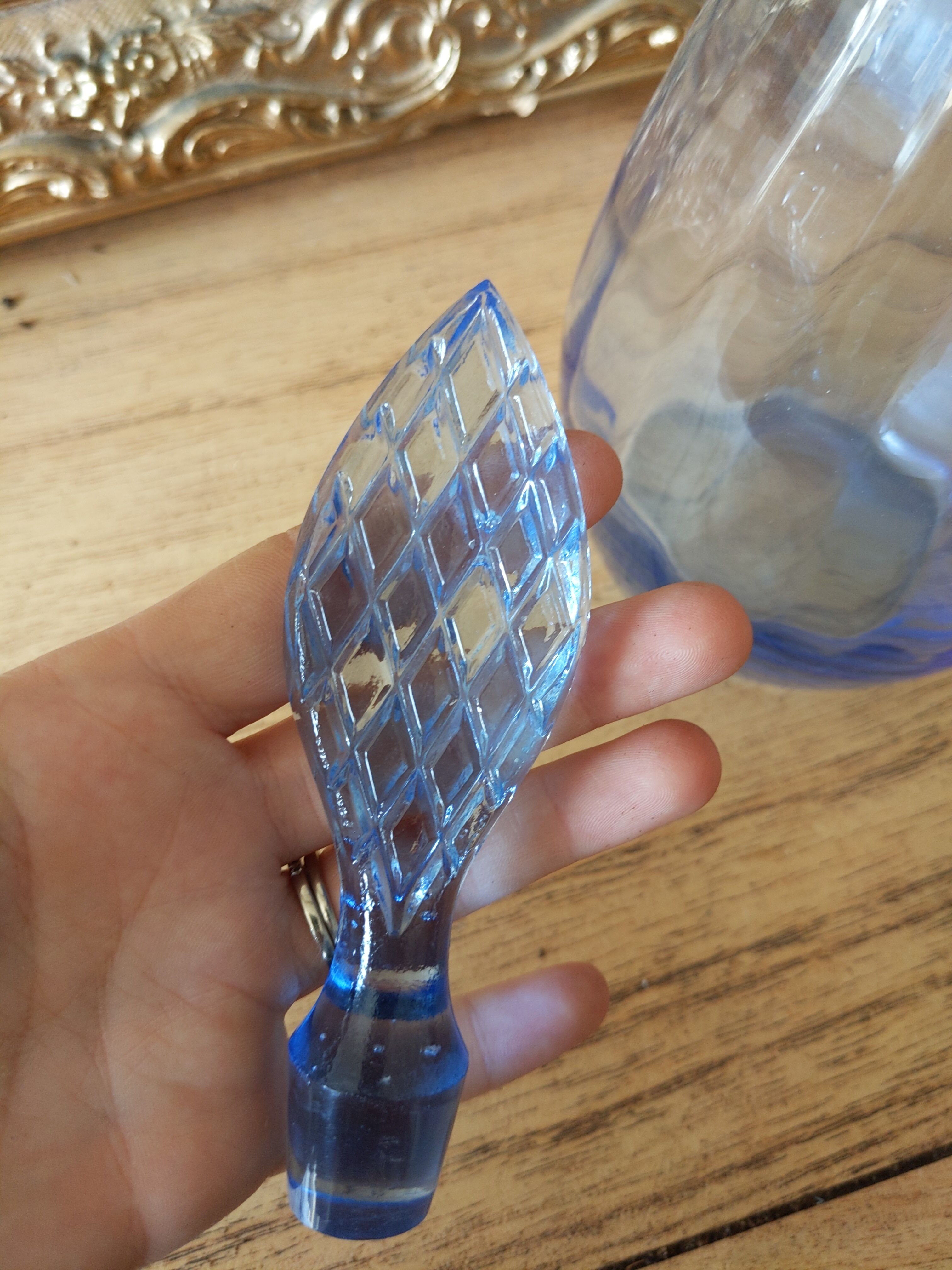 Decanter old vintage blue pitcher