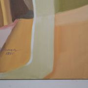 Huile sur toile, nature morte aux coraux, Paula Salonen, 1990
