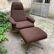 Fauteuil lounge et son ottoman de 1950
