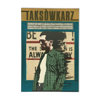 "Taxi Driver" affiche polonaise par Andrzej Klimowski, réimpression officielle 1978
