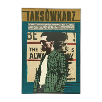 "Taxi Driver" polish poster by Andrzej Klimowski, official reprint 1978
