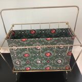 Metal magazine door and vintage oilcloth