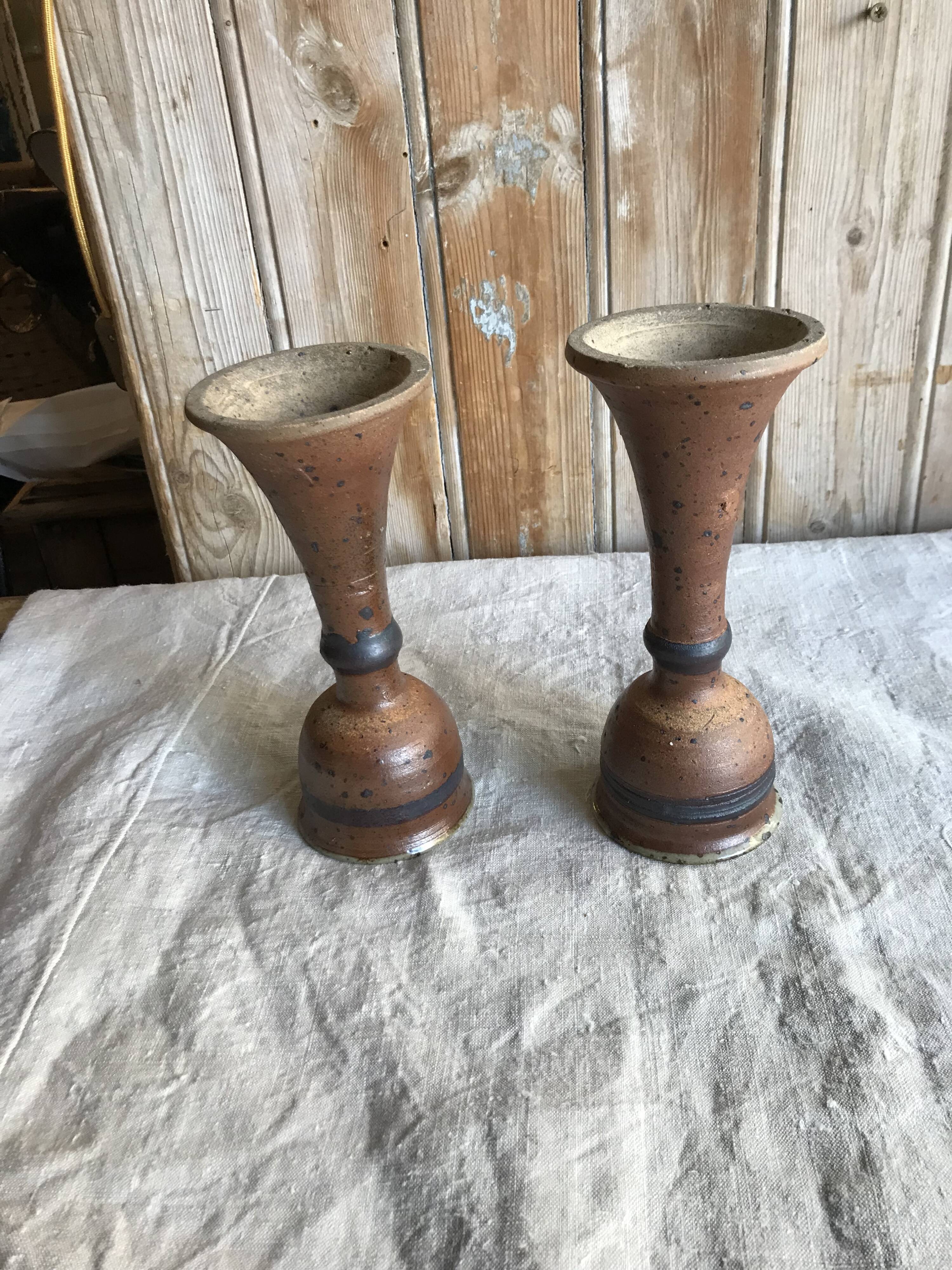Stoneware candle holders