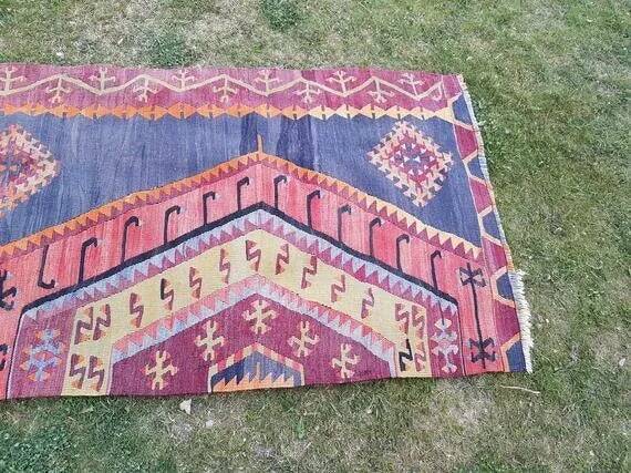 Vintage Turkish hallway rug 83x337 cm