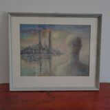 Pastel tekening, titel de Bewustwording, kunstenaar P. Timmermans, Belgium