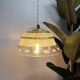 Suspension in green granite glass and transparent glass - gold edging