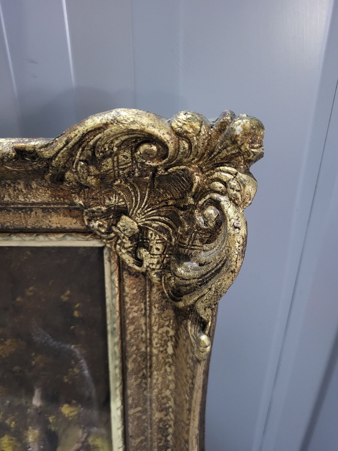 Signed oil painting on gilded wooden frame