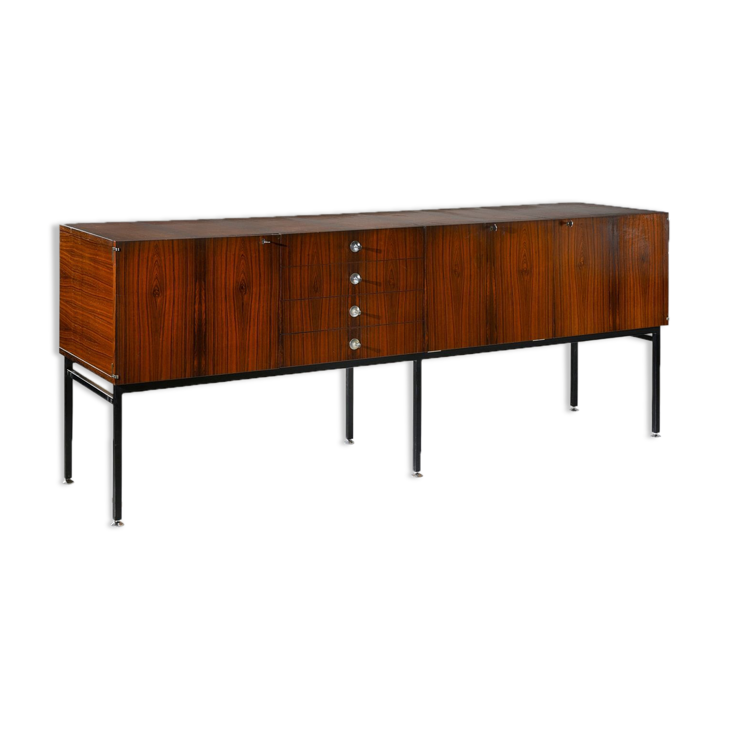 Enfilade en palissandre de Rio par Alain Richard, serie 800 pour Meubles TV, France, 1959