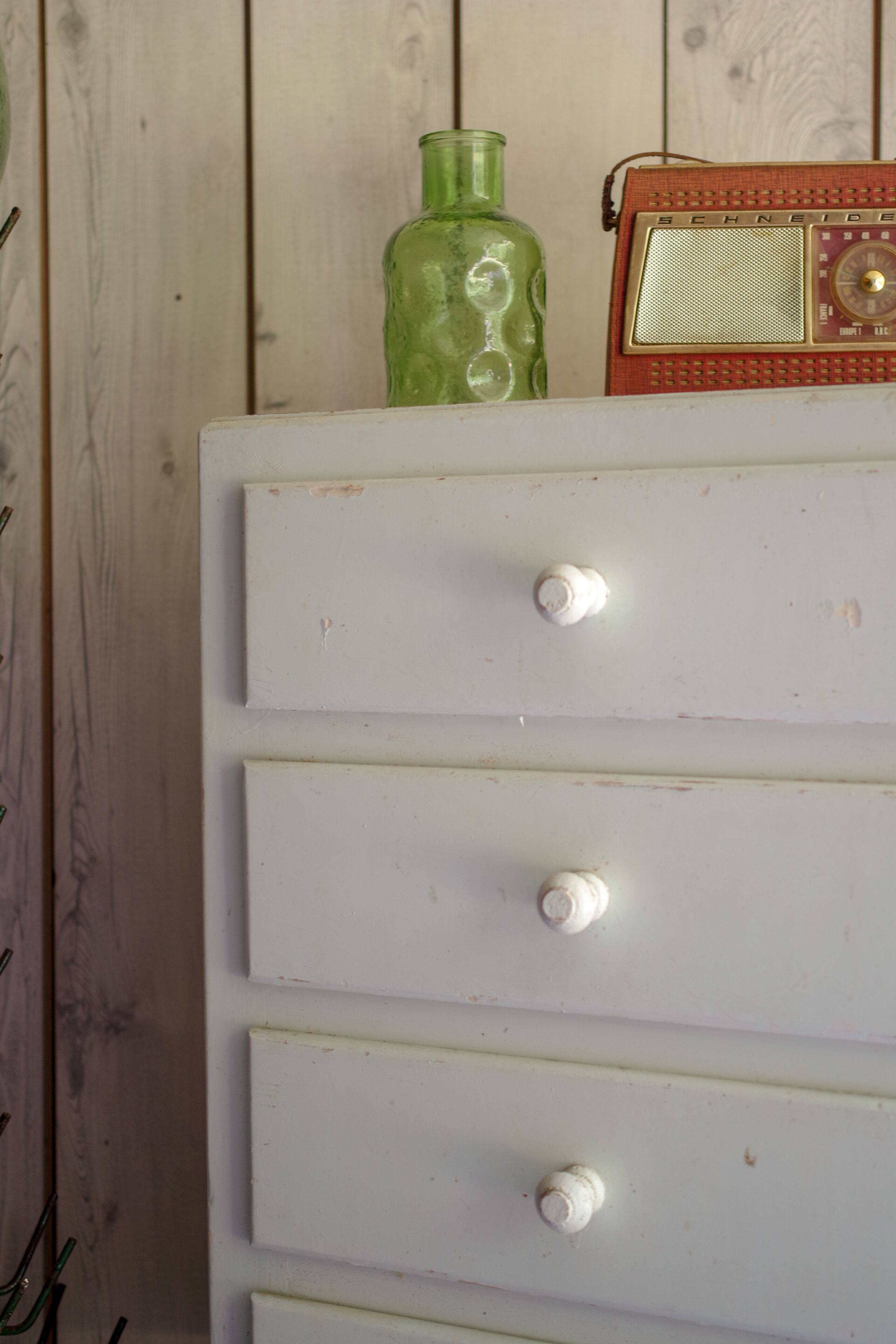 Chest of drawers small format light blue years 50-vintage chest-child storage