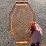 Set of 2 art deco molded glass trays