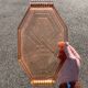 Set of 2 art deco molded glass trays