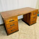 Wooden desk with pedestals
