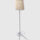 Modernist tripod floor lamp in black metal and cane from the 1950s/1960s.