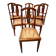 Set of six Art Deco chairs in solid walnut, 20th century.