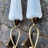 Pair of wall lamps, LUNEL edition, 1961, Paris, vintage 50s, 60s