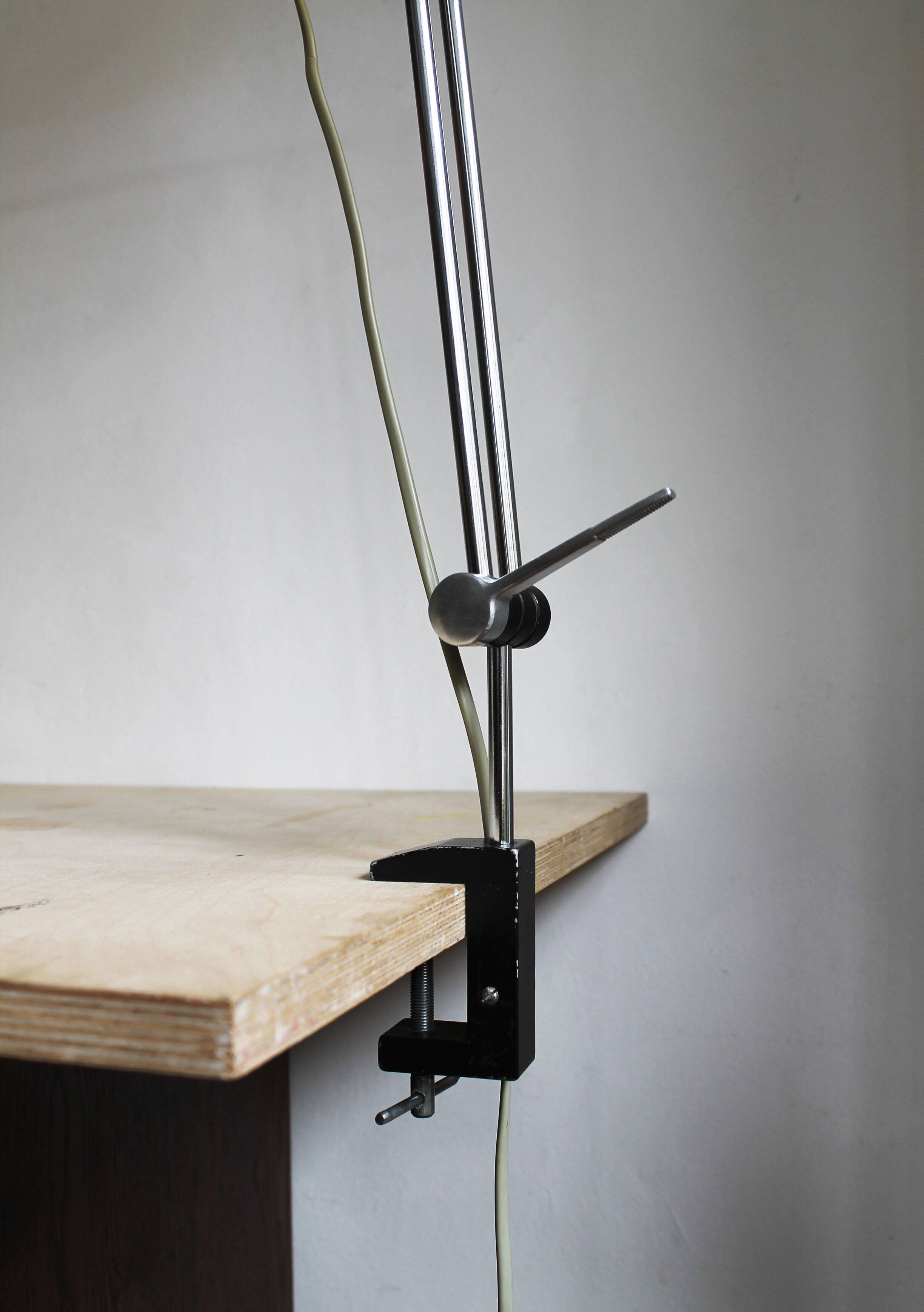 1970s Czechoslovak Orange Clamp Lamp by NAPAKO