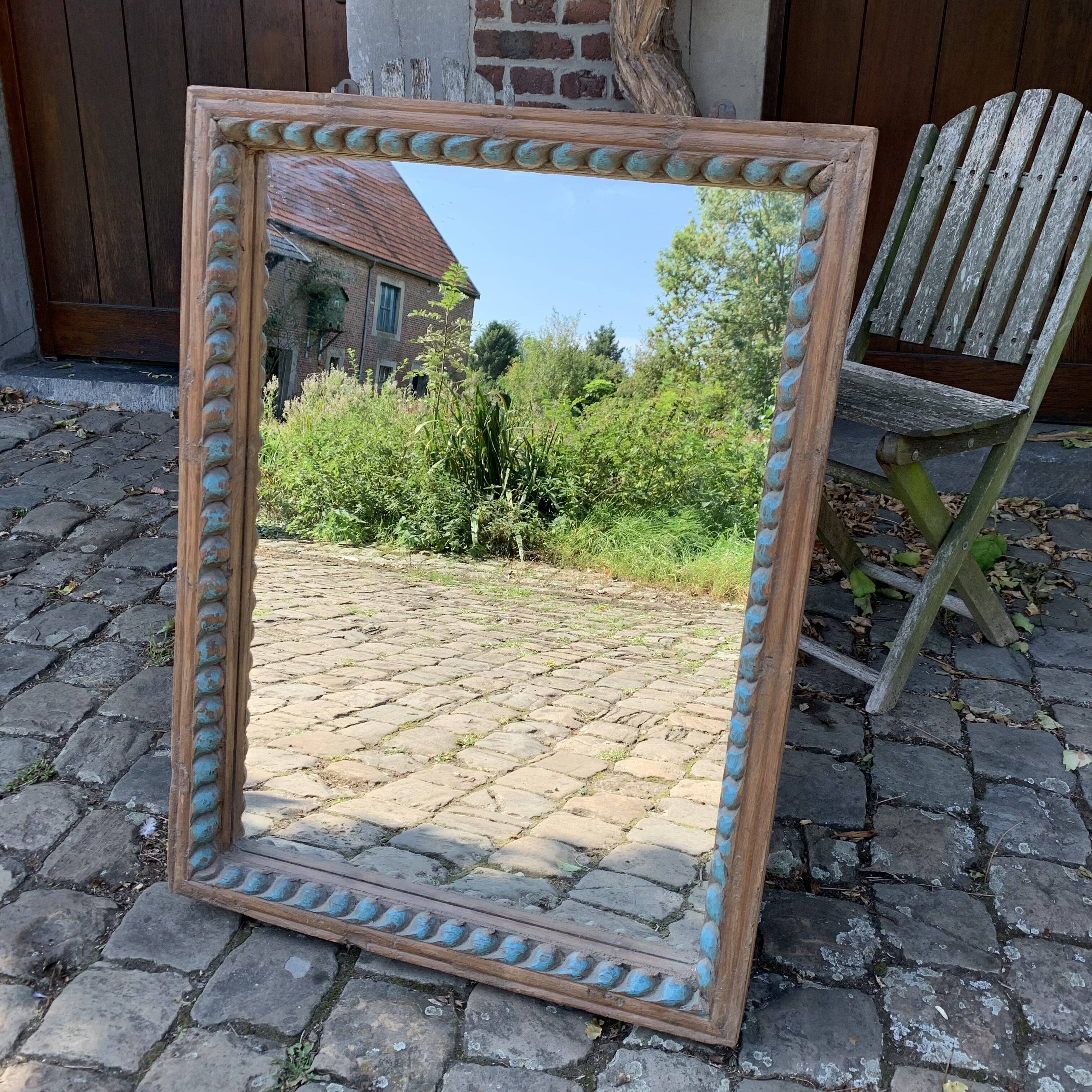 Miroir trumeau patiné 85 X 63 cm