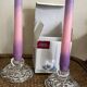 Superb pair of crystal candlesticks model "Organdi" by Crystal d'Ar.