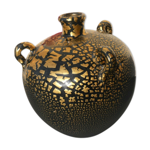 Vase en grès XXe décor