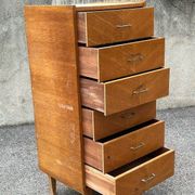 1950s weekly planner, 6-drawer chest of drawers for a design bedroom, vintage retro.