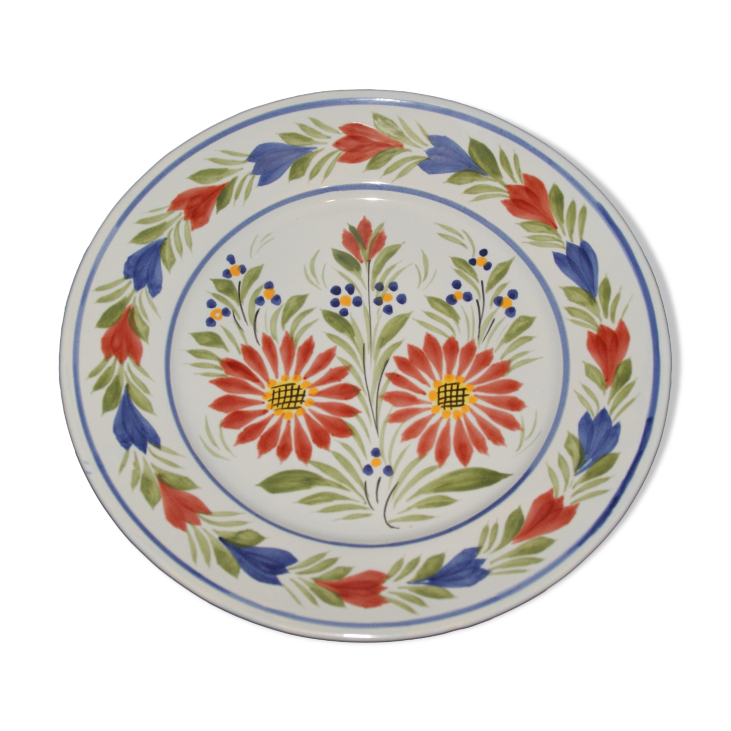 Quimper HB plate decorated with flowers