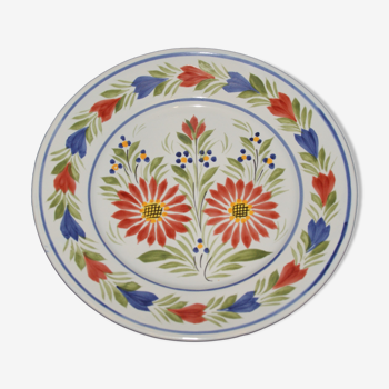 Quimper HB plate decorated with flowers