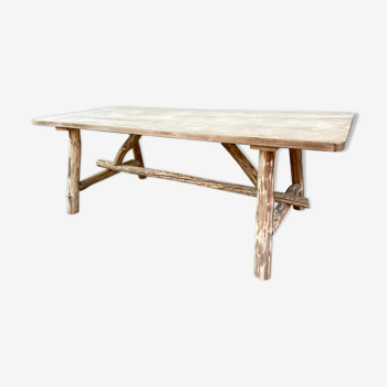 Table de salle à manger en bois flotté & chêne