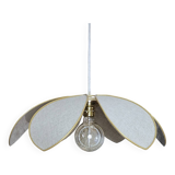 6-petal flower suspension with metal structure and natural linen petals