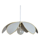 6-petal flower suspension with metal structure and natural linen petals