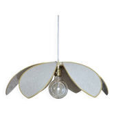 6-petal flower suspension with metal structure and natural linen petals