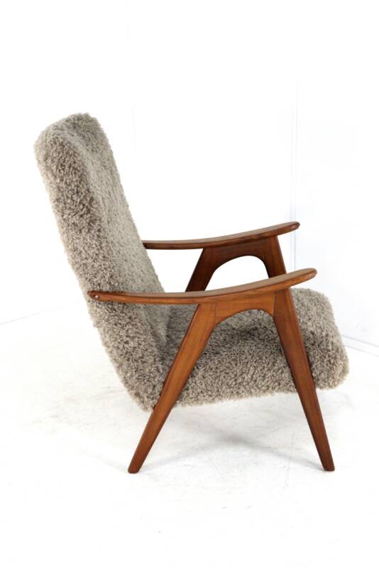 Mid century Armchair brown doodle - fully restored one of a kind piece