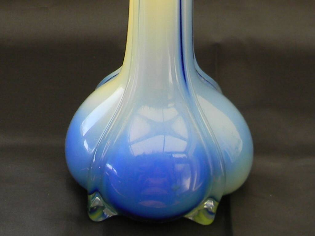 Small blown glass vase in murano style.